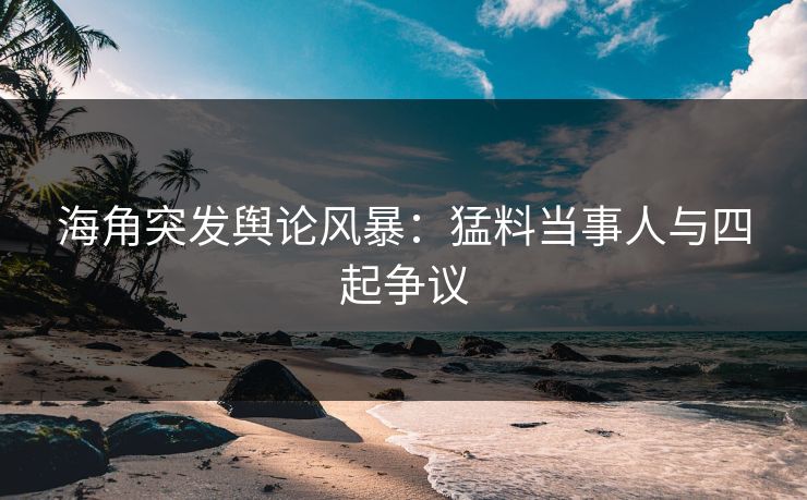 海角突发舆论风暴：猛料当事人与四起争议