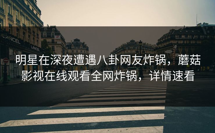 明星在深夜遭遇八卦网友炸锅,蘑菇影视在线观看全网炸锅,详情速看
